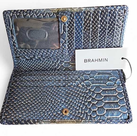 Brahmin Ady Serenity Meridian Wallet Blue Gold NWT - Picture 5 of 8